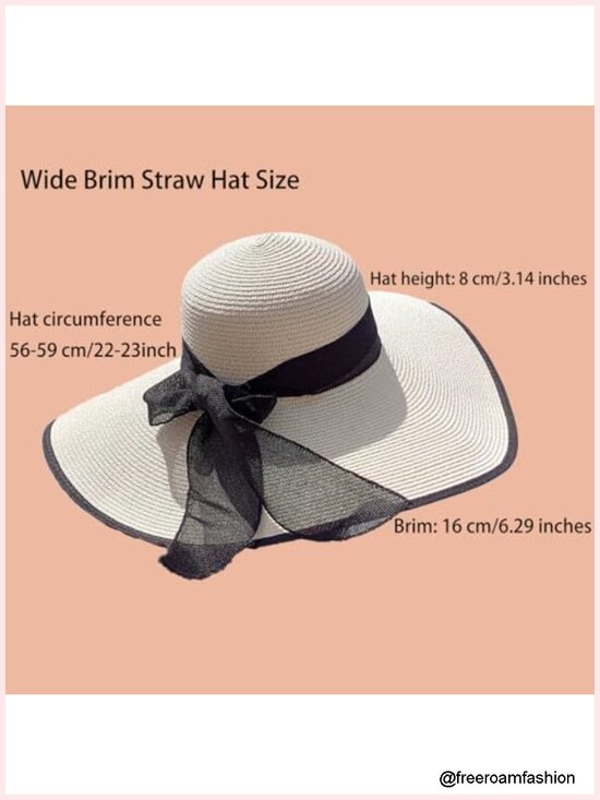 Wide Brim Straw Sun Hat UPF 80+ UV Protection Foldable Travel Beach Hat main image 3